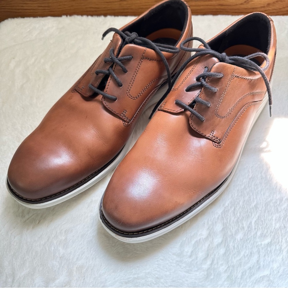 Men’s Rockport Brown Garett Plain Toe Dress Shoes Size 12